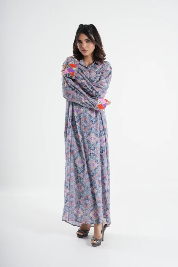 Mosaic Shimmer Dress -Long Sleeve