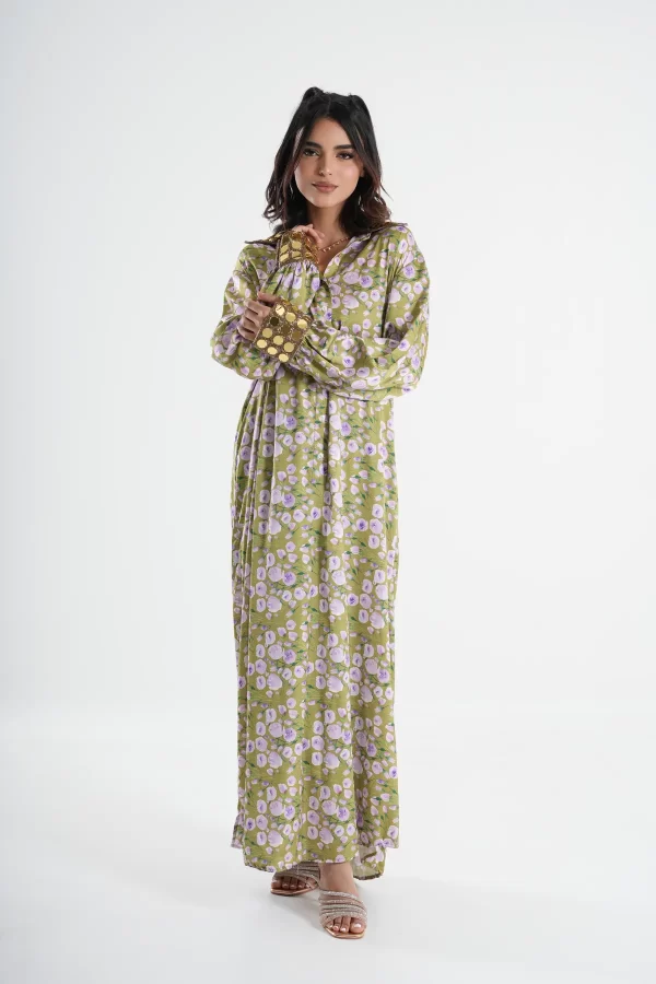 Golden Petal Maxi Dress
